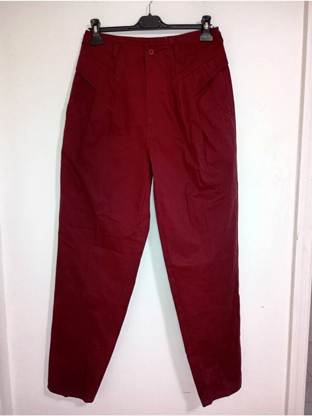 Vintage Jordache Studio High Waist Burgundy Tapered Pants Pockets Size M